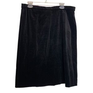 Miss Accent Act III Skirt Womens Large Black Velvet Pull On Union Made USA VTG